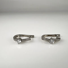 Cercei creole zirconia leverback din argint 925 15mm - vedere 1