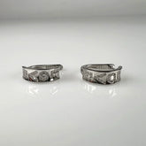 Cercei creole argint 925 cu zirconia si prindere leverback 14mm - vedere 1
