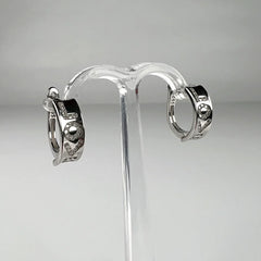 Cercei creole argint 925 cu zirconia si prindere leverback 14mm - vedere 2