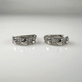 Cercei creole argint 925 cu zirconia si prindere leverback 14mm - vedere 1