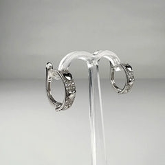 Cercei creole argint 925 cu zirconia si prindere leverback 14mm - vedere 2