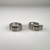 Cercei creole zirconia leverback din argint 925 - vedere 1