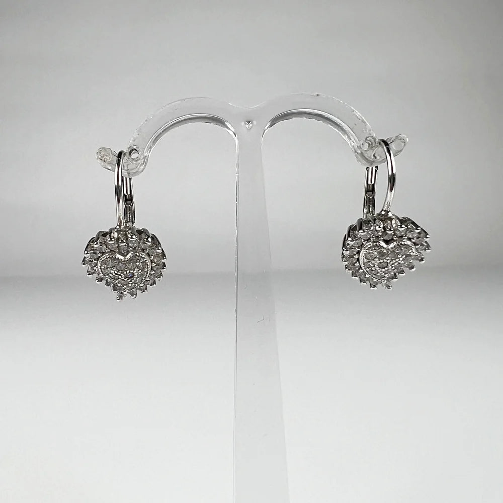 Cercei drop zirconia cu prindere leverback din argint 925 - vedere 1
