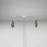 Cercei creole argint 925 cu zirconia si prindere leverback 15mm - vedere 1