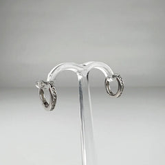 Cercei creole argint 925 cu zirconia si prindere leverback 15mm - vedere 2