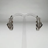Cercei creole argint 925 cu zirconia si leverback 17mm - vedere 1