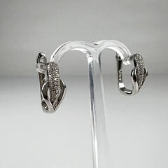 Cercei creole argint 925 cu zirconia si leverback 17mm - vedere 2