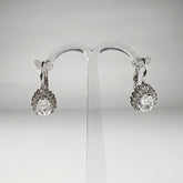 Cercei drop zirconia cu leverback din argint 925 - vedere 1