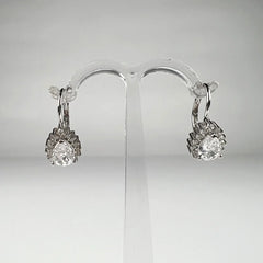 Cercei drop zirconia cu leverback din argint 925 - vedere 1