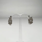 Cercei creole argint 925 cu zirconia si leverback, 13mm - vedere 1