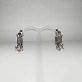Cercei creole argint 925 cu zirconia si leverback 16mm - vedere 1