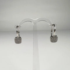 Cercei drop zirconia cu prindere leverback din argint 925 - vedere 1
