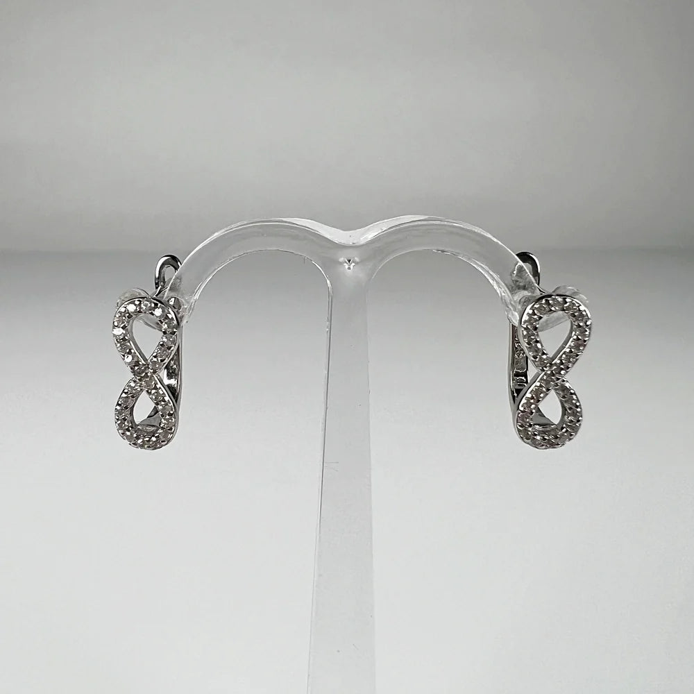 Cercei creole zirconia leverback din argint 925 - vedere 1