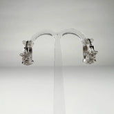 Cercei creole argint 925 cu zirconia si prindere leverback 13mm - vedere 1