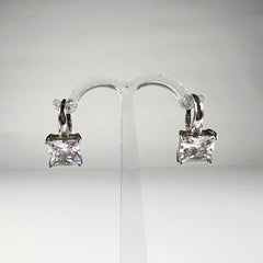 Cercei drop zirconia leverback din argint 925 - 19mm - vedere 1