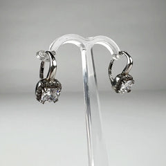 Cercei drop zirconia cu prindere leverback din argint 925 - vedere 2