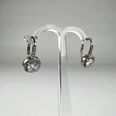 Cercei drop zirconia cu leverback din argint 925 - vedere 2