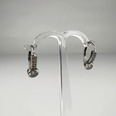 Cercei drop argint 925 cu zirconia si prindere leverback - vedere 2