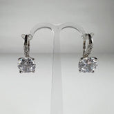 Cercei drop zirconia cu prindere leverback din argint 925 - vedere 1