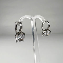 Cercei drop zirconia cu prindere leverback din argint 925 - vedere 2