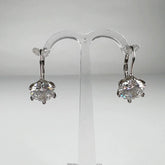 Cercei drop zirconia cu prindere leverback din argint 925 - vedere 1