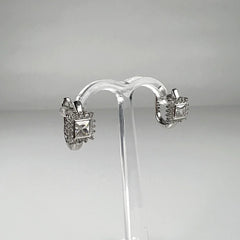Cercei stud zirconia cu prindere leverback din argint 925 - vedere 2