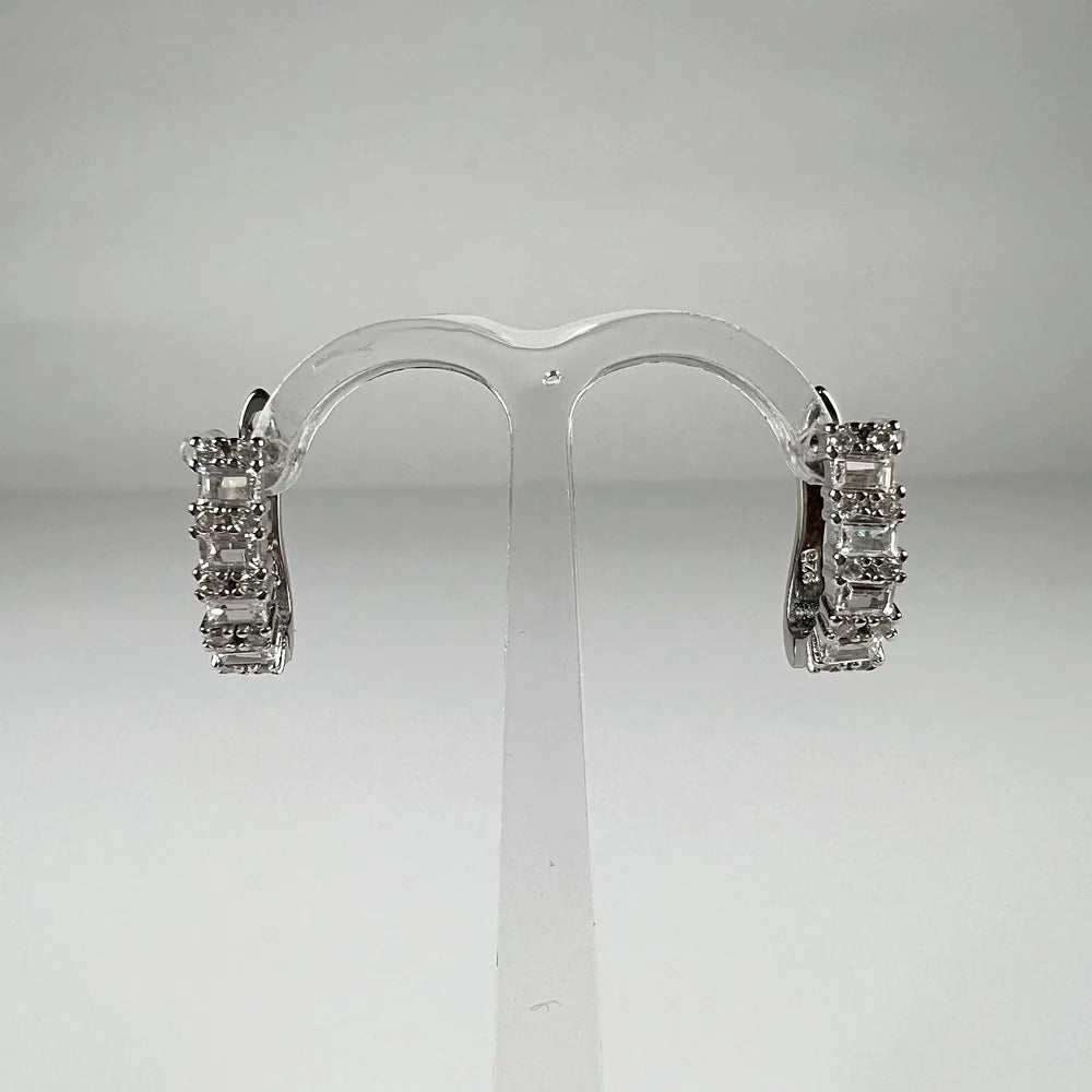 Cercei drop zirconia cu prindere leverback din argint 925 - vedere 1