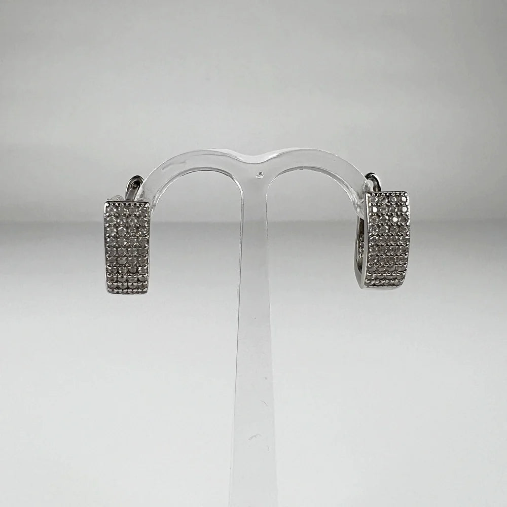 Cercei drop zirconia cu prindere leverback din argint 925 - vedere 1