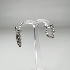 Cercei creole zirconia cu prindere leverback din argint 925 - vedere 2