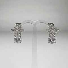 Cercei creole zirconia leverback din argint 925 18mm - vedere 1