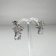 Cercei creole zirconia leverback din argint 925 18mm - vedere 2