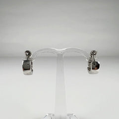 Cercei creole argint 925 cu zirconia si prindere leverback 14mm - vedere 1