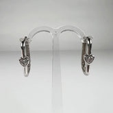 Cercei hoop argint 925 cu zirconia si prindere huggie 21mm - vedere 1