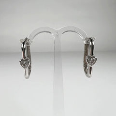 Cercei hoop argint 925 cu zirconia si prindere huggie 21mm - vedere 1