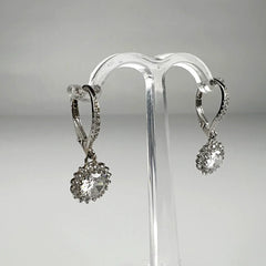 Cercei drop cu zirconia si prindere leverback din argint 925 - vedere 2