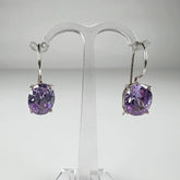 Cercei drop zirconia cu prindere leverback din argint 925 - vedere 1