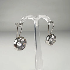 Cercei drop zirconia cu prindere leverback din argint 925 - vedere 2