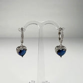 Cercei drop cu zirconia si prindere leverback din argint 925 - vedere 1