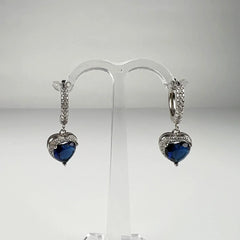 Cercei drop cu zirconia si prindere leverback din argint 925 - vedere 1