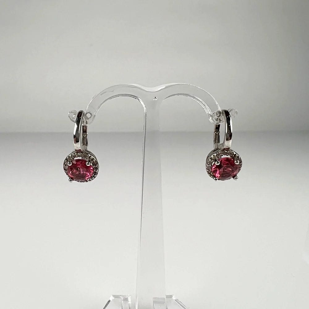 Cercei drop zirconia cu prindere leverback din argint 925 - vedere 1