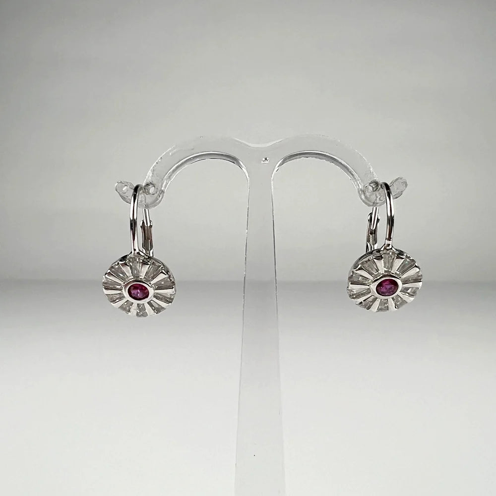 Cercei drop zirconia cu prindere leverback din argint 925 - vedere 1