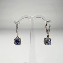 Cercei drop zirconia cu prindere leverback din argint 925 - vedere 1