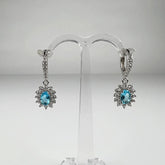 Cercei drop zirconia cu prindere leverback din argint 925 - vedere 1