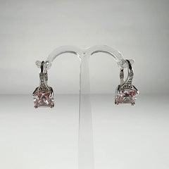 Cercei drop zirconia cu prindere leverback din argint 925 - vedere 1