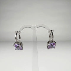 Cercei drop zirconia cu prindere leverback din argint 925 - vedere 1
