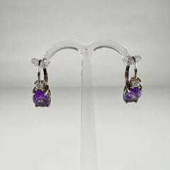Cercei drop zirconia cu prindere leverback din argint 925 - vedere 1