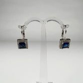 Cercei drop cu zirconia si prindere leverback din argint 925 - vedere 1