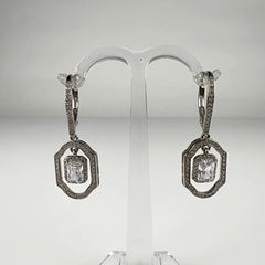 Cercei lungi zirconia leverback din argint 925 - vedere 1