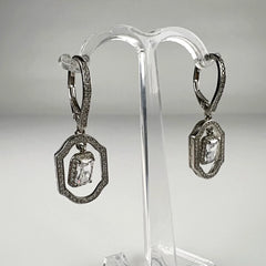 Cercei lungi zirconia leverback din argint 925 - vedere 2