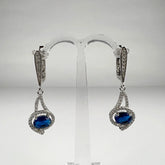 Cercei lungi zirconia cu prindere leverback din argint 925 - vedere 1